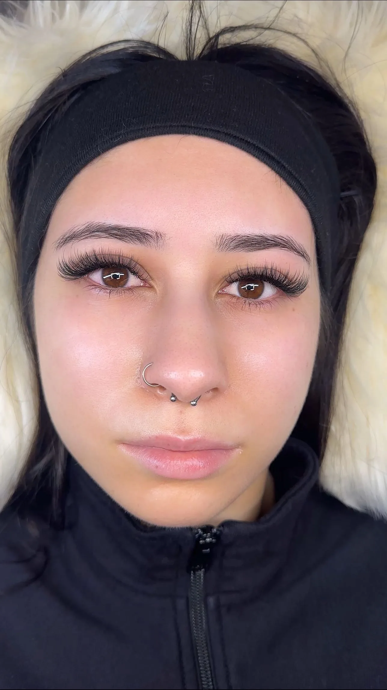Volume lash set, full-face portrait result
