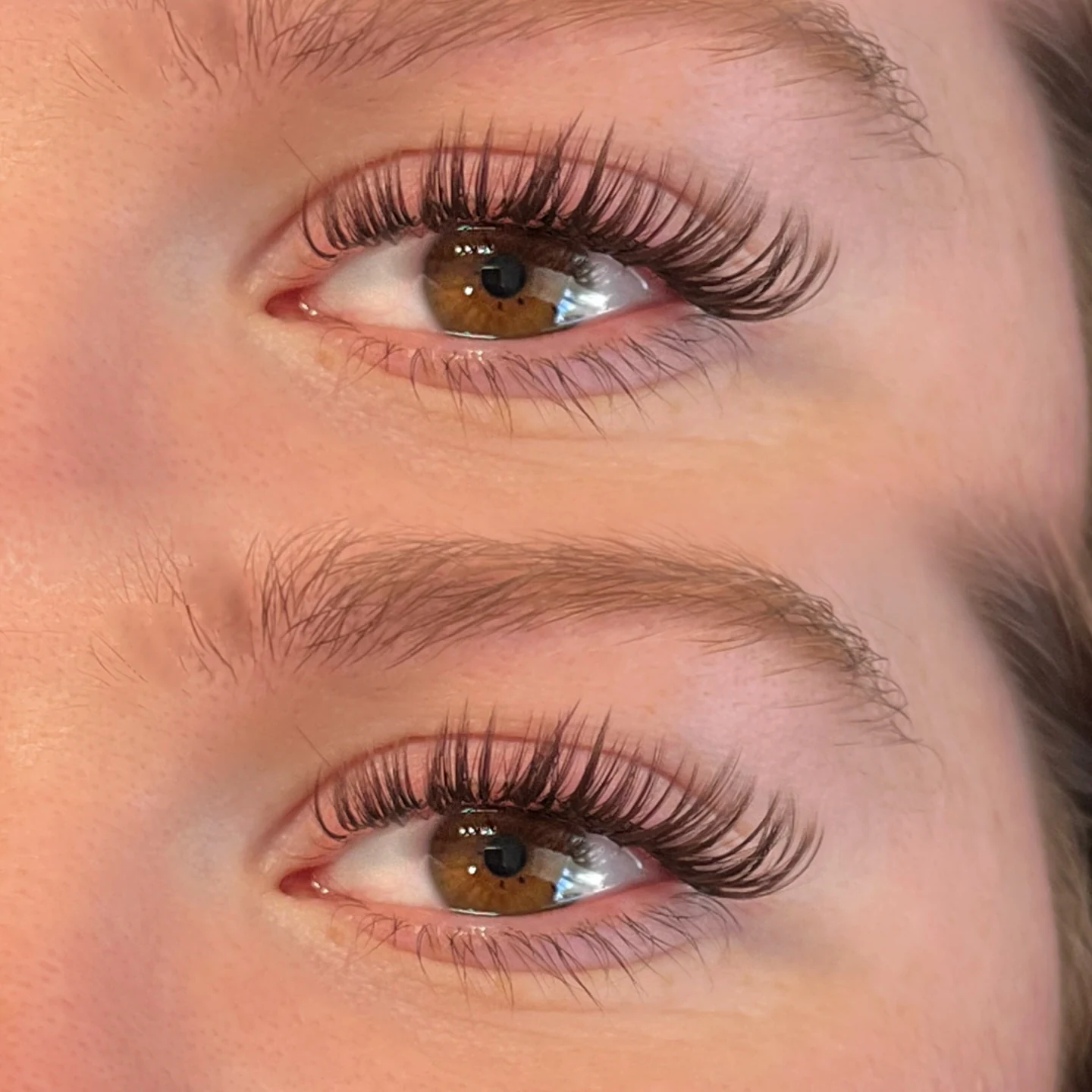 Natural wispy lash set with laminated brows — ULTRALASHEDUP