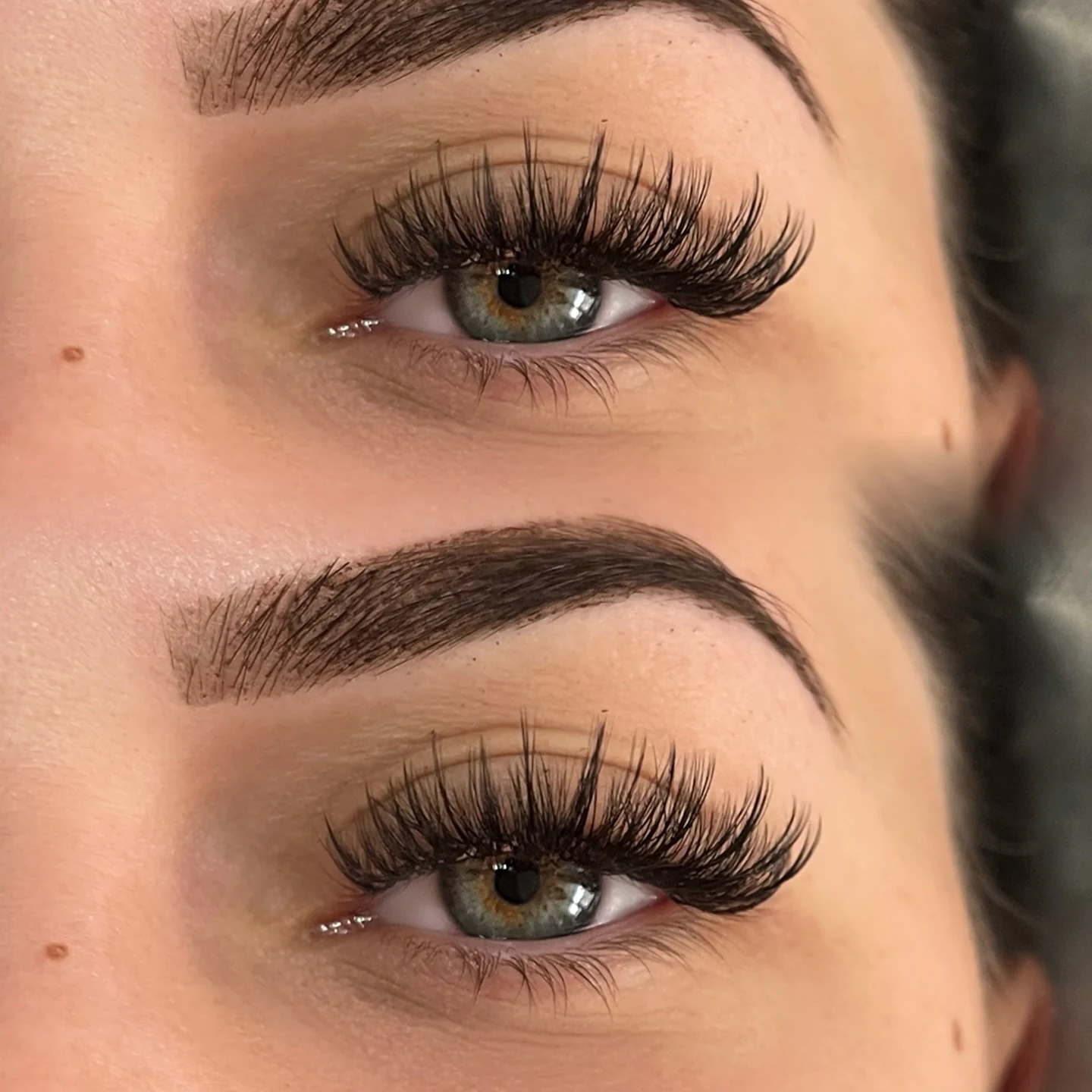 Dramatic volume lashes on green eyes — ULTRALASHEDUP