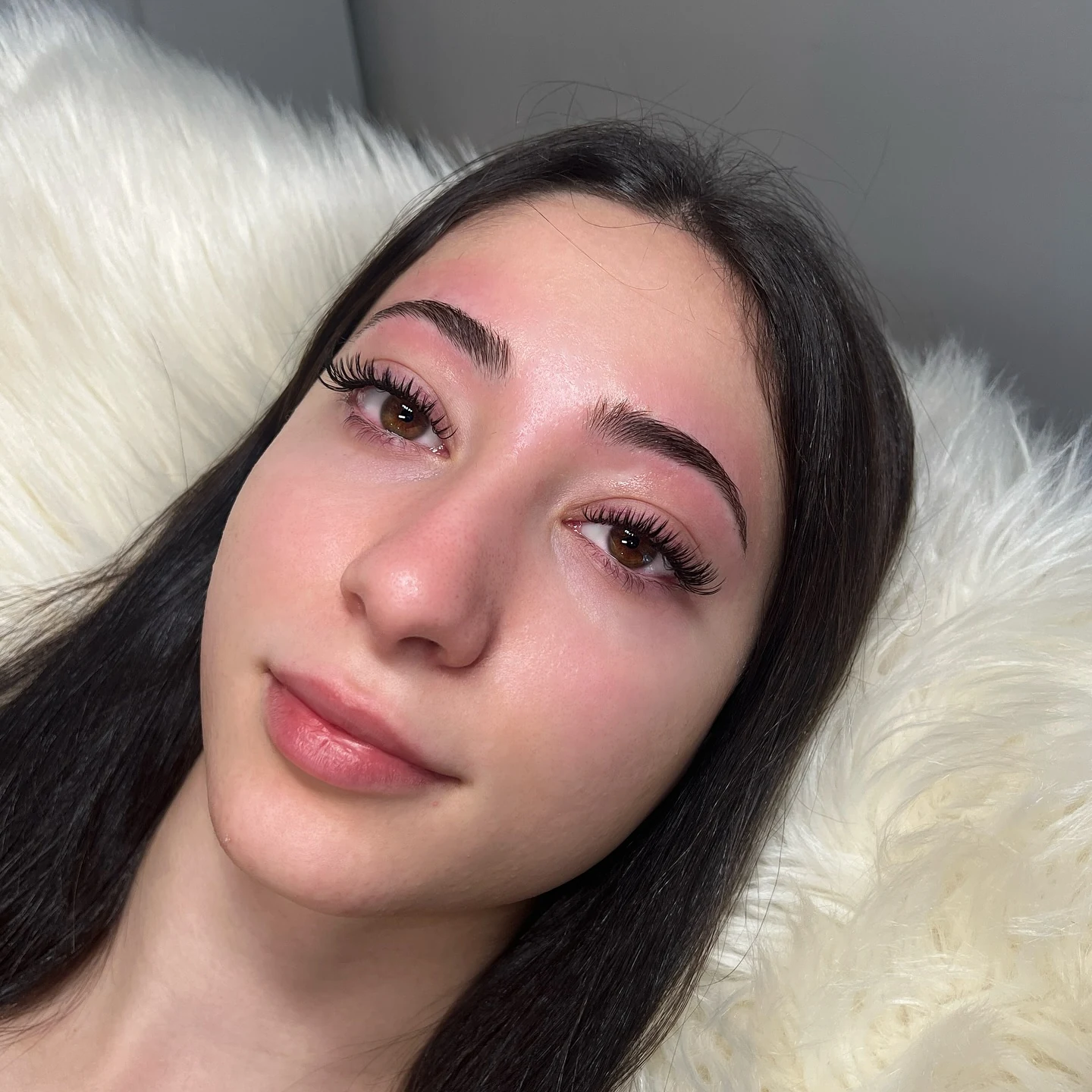 Full-face result, subtle lashes and brow lamination — ULTRALASHEDUP